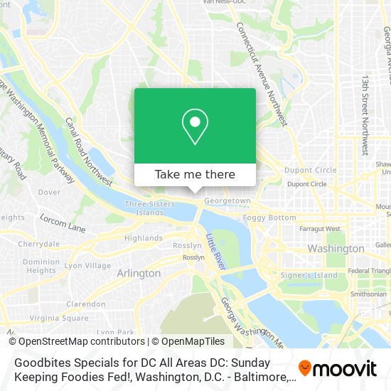Goodbites Specials for DC All Areas DC: Sunday Keeping Foodies Fed! map