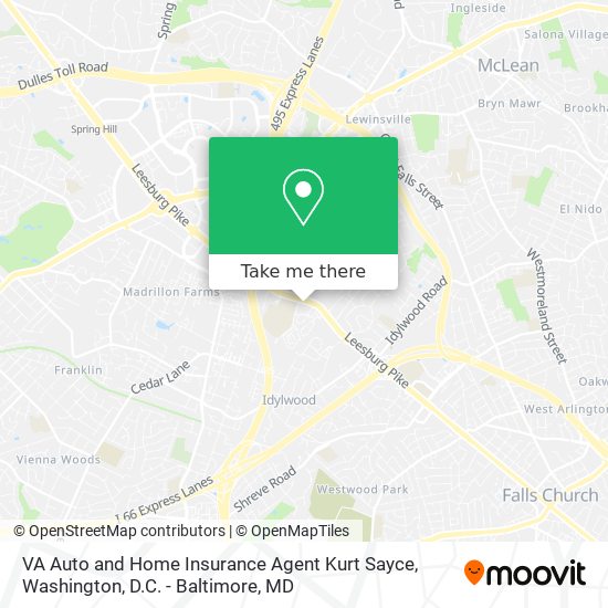 VA Auto and Home Insurance Agent Kurt Sayce map