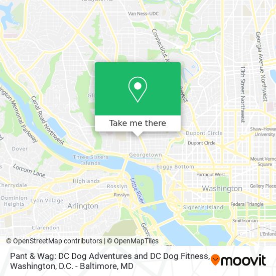 Pant & Wag: DC Dog Adventures and DC Dog Fitness map