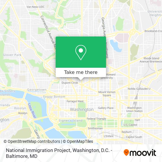 Mapa de National Immigration Project