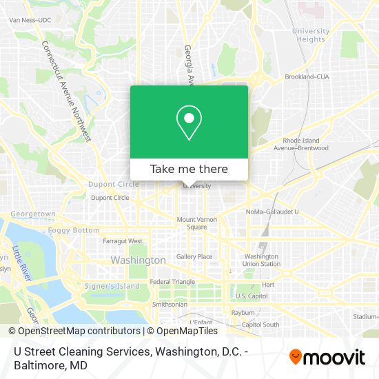 U Street Cleaning Services map