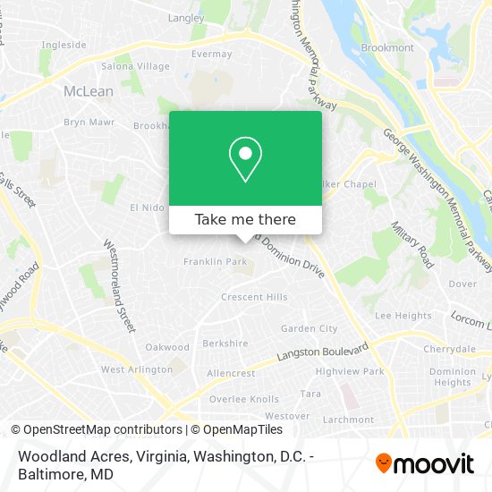 Mapa de Woodland Acres, Virginia