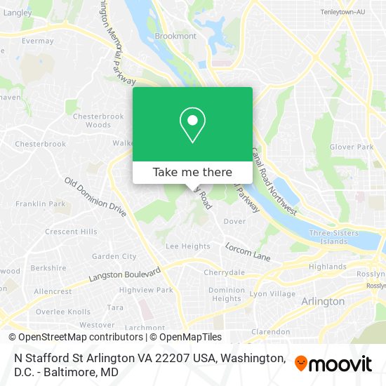 N Stafford St Arlington VA 22207 USA map