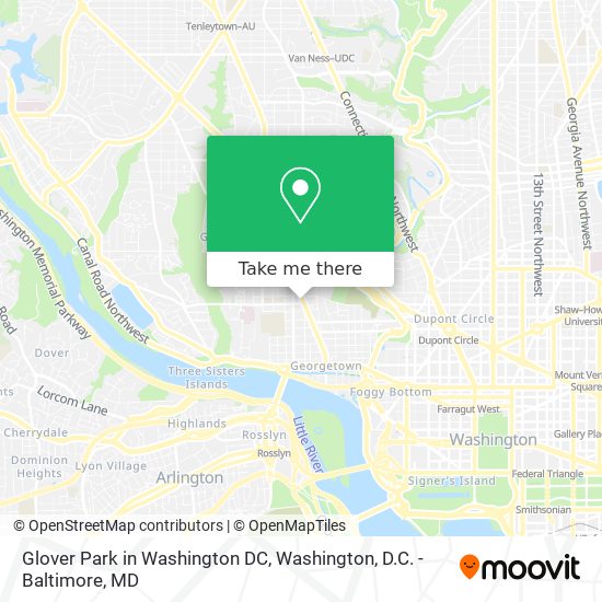 Mapa de Glover Park in Washington DC