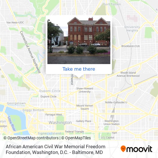 African American Civil War Memorial Freedom Foundation map