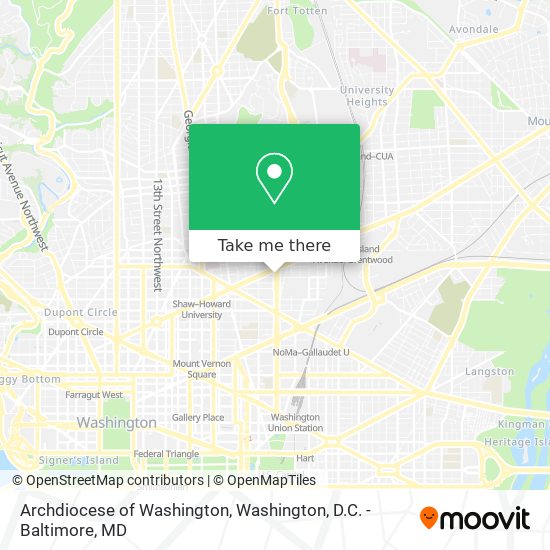 Archdiocese of Washington map