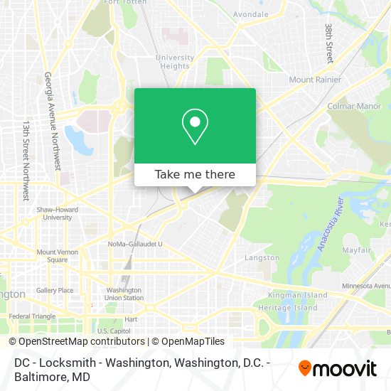 Mapa de DC - Locksmith - Washington