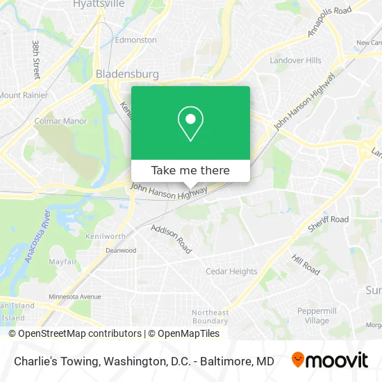 Charlie's Towing map