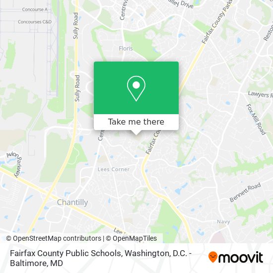 Mapa de Fairfax County Public Schools