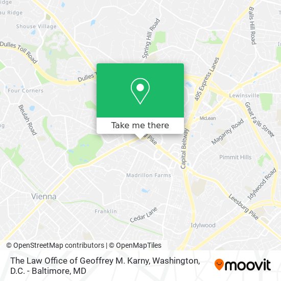 The Law Office of Geoffrey M. Karny map