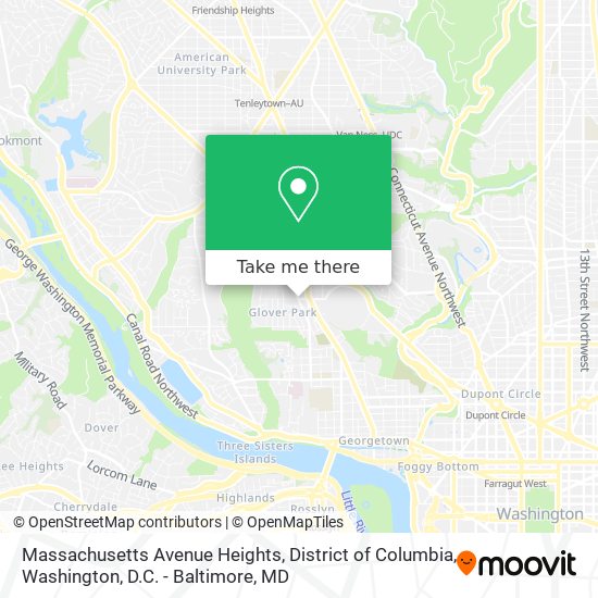 Mapa de Massachusetts Avenue Heights, District of Columbia