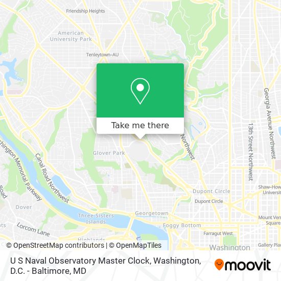 U S Naval Observatory Master Clock map