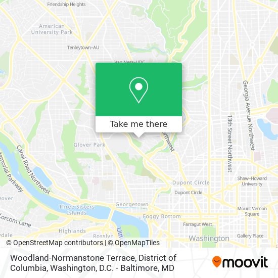 Mapa de Woodland-Normanstone Terrace, District of Columbia