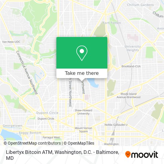 Mapa de Libertyx Bitcoin ATM