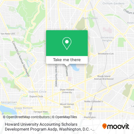 Mapa de Howard University Accounting Scholars Development Program Asdp