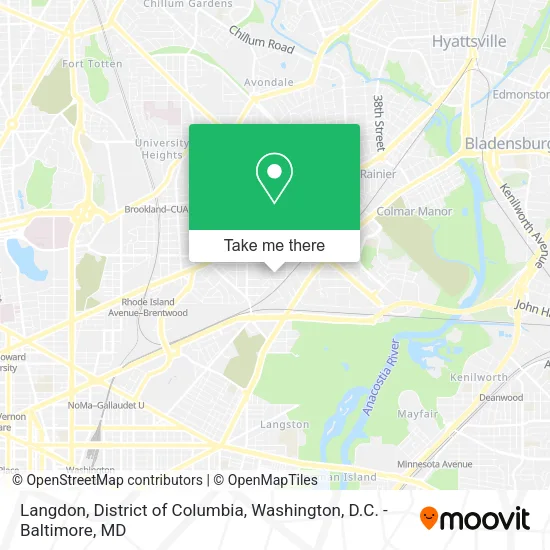 Langdon, District of Columbia map