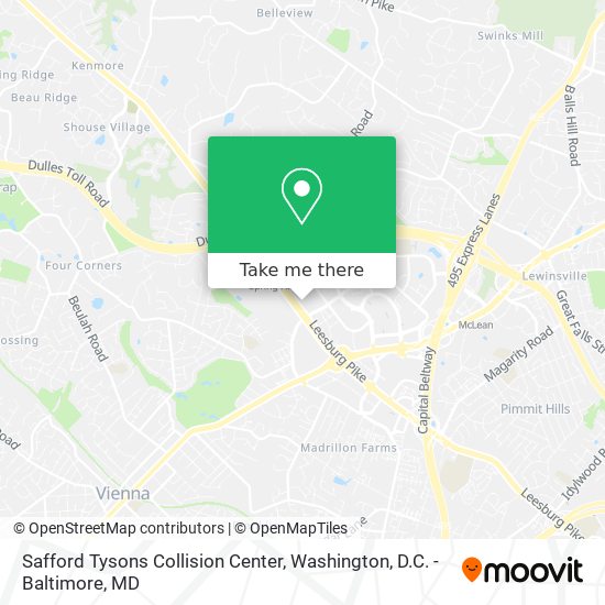 Safford Tysons Collision Center map