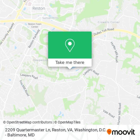 2209 Quartermaster Ln, Reston, VA map