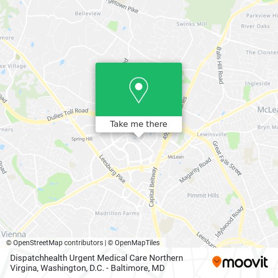 Mapa de Dispatchhealth Urgent Medical Care Northern Virgina