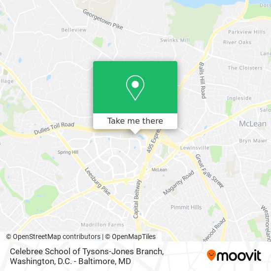Celebree School of Tysons-Jones Branch map