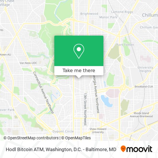 Hodl Bitcoin ATM map