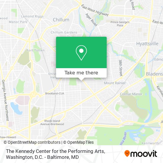 The Kennedy Center for the Performing Arts map