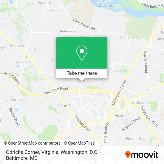 Odricks Corner, Virginia map