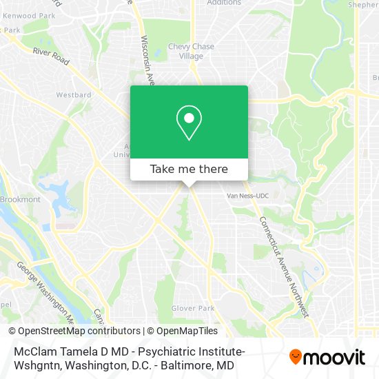 McClam Tamela D MD - Psychiatric Institute-Wshgntn map