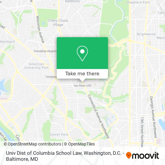 Univ Dist of Columbia School Law map