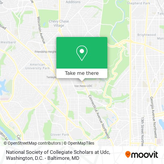 National Society of Collegiate Scholars at Udc map