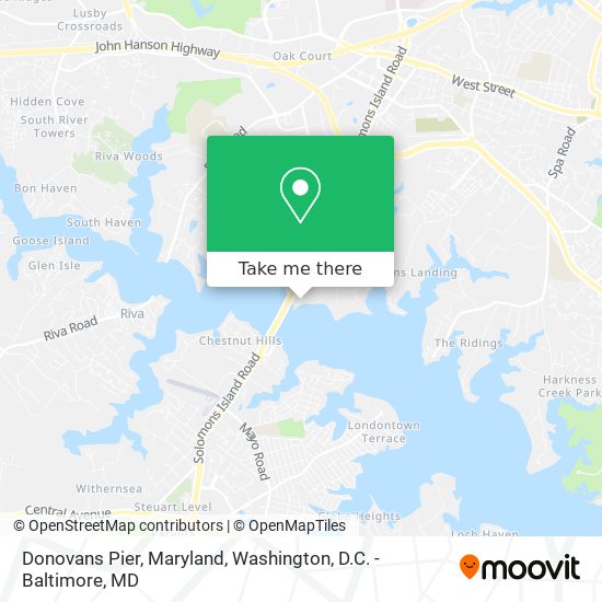 Mapa de Donovans Pier, Maryland