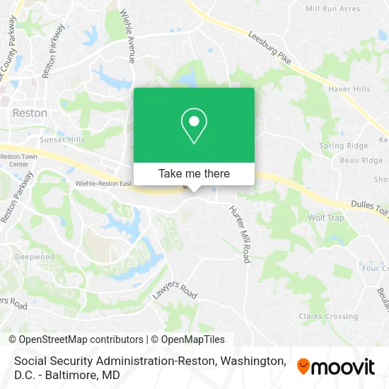 Mapa de Social Security Administration-Reston
