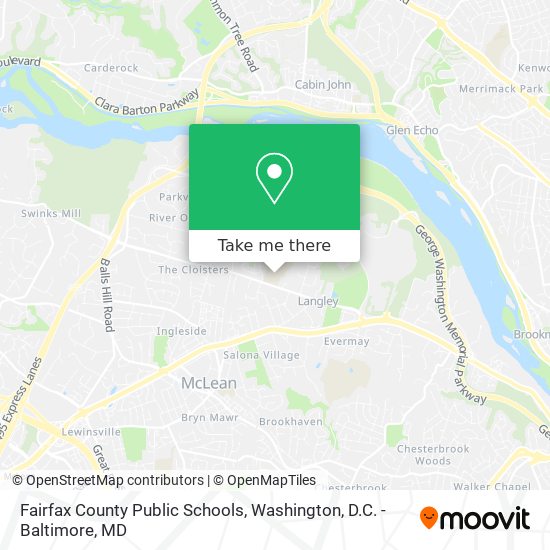 Mapa de Fairfax County Public Schools