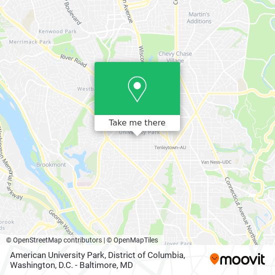 American University Park, District of Columbia map