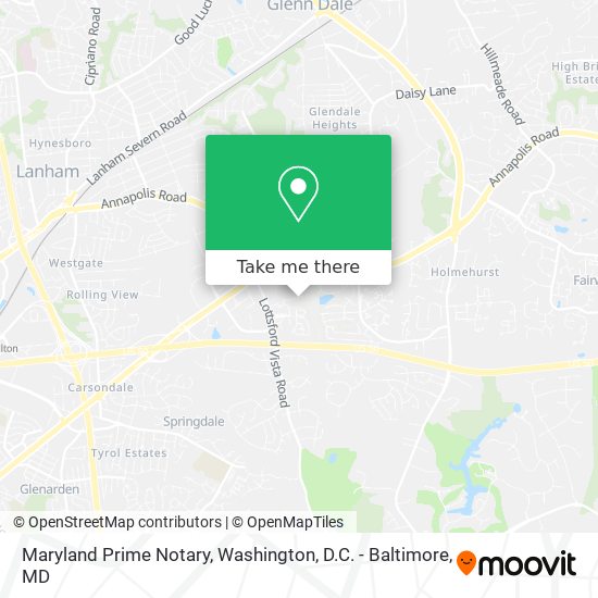 Maryland Prime Notary map