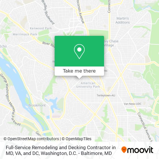 Full-Service Remodeling and Decking Contractor in MD, VA, and DC map