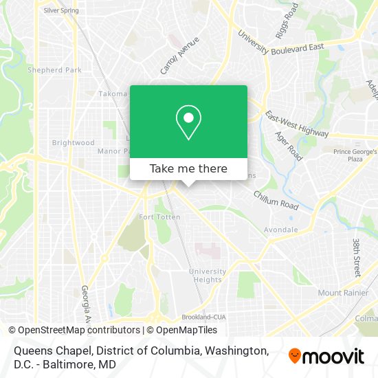 Mapa de Queens Chapel, District of Columbia