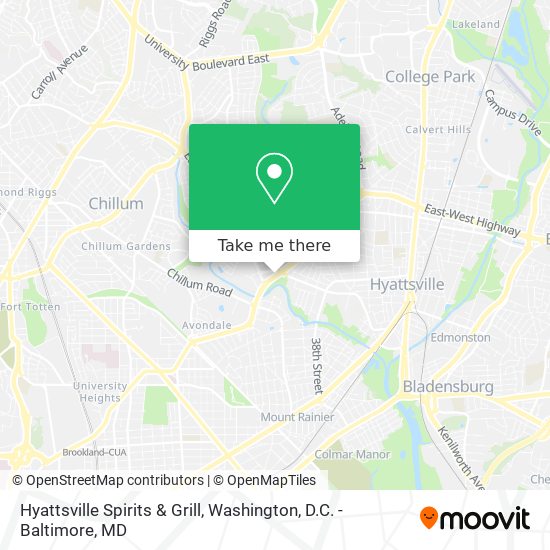 Mapa de Hyattsville Spirits & Grill
