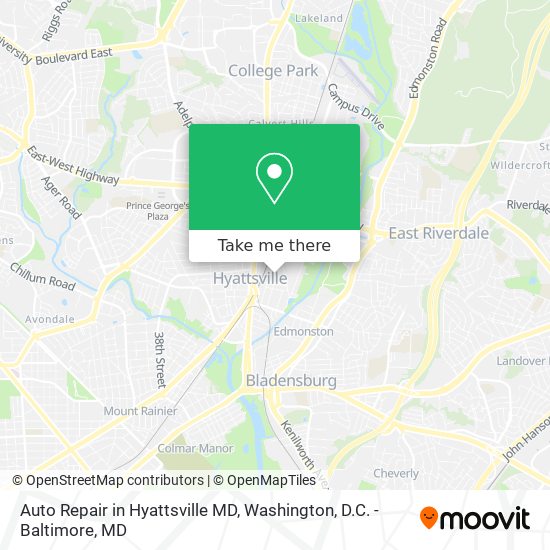 Auto Repair in Hyattsville MD map