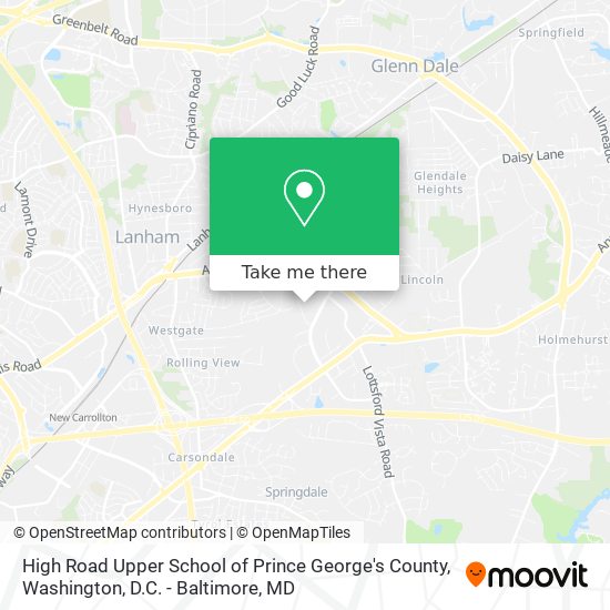 Mapa de High Road Upper School of Prince George's County