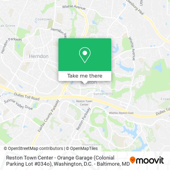 Mapa de Reston Town Center - Orange Garage (Colonial Parking Lot #034o)