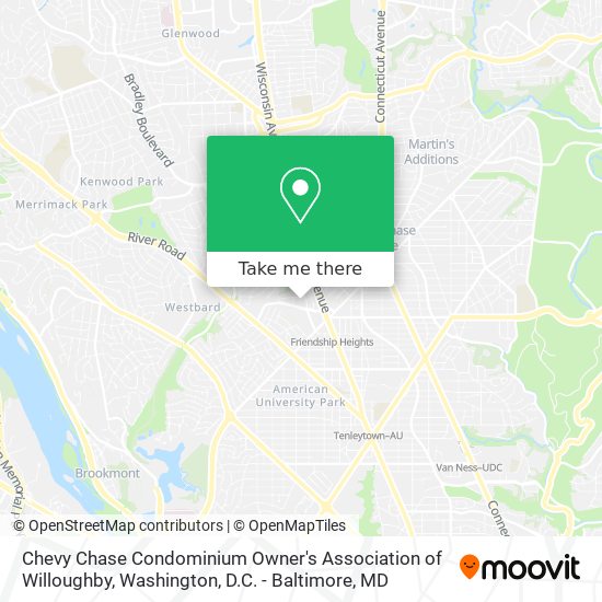 Chevy Chase Condominium Owner's Association of Willoughby map