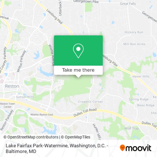 Mapa de Lake Fairfax Park-Watermine