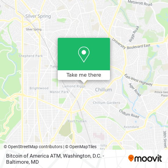 Mapa de Bitcoin of America ATM