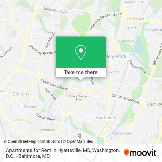 Mapa de Apartments for Rent in Hyattsville, MD