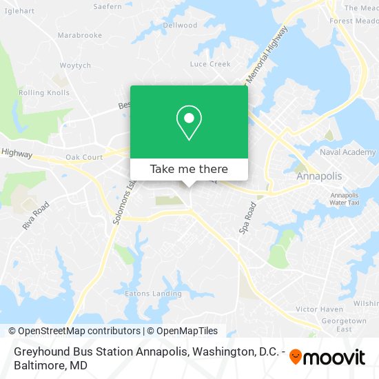 Greyhound Bus Station Annapolis map