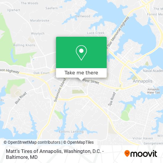 Matt's Tires of Annapolis map