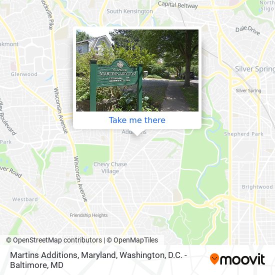 Mapa de Martins Additions, Maryland