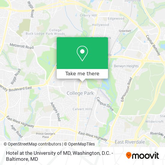 Hotel at the University of MD map