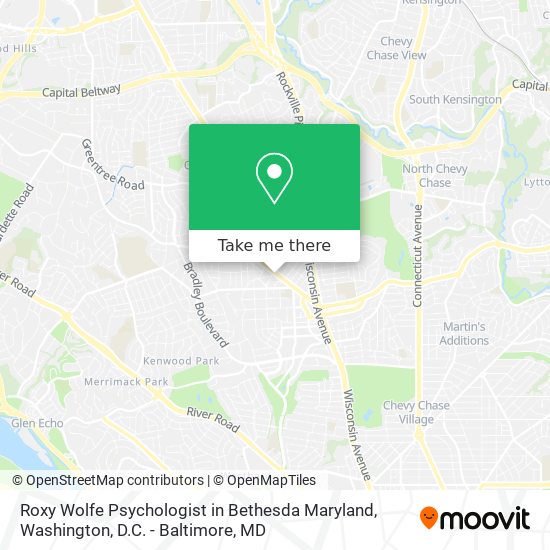 Roxy Wolfe Psychologist in Bethesda Maryland map